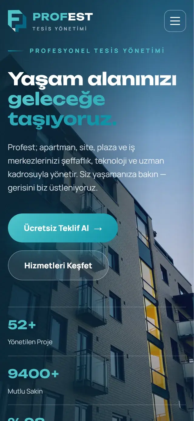 Profest mobil ana sayfa